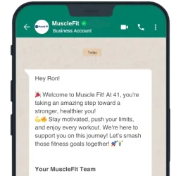 Welcome Message form muscle fit
